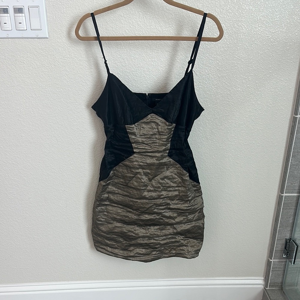 BCBG MAXAZRIA BLACK AND GOLD DRESS